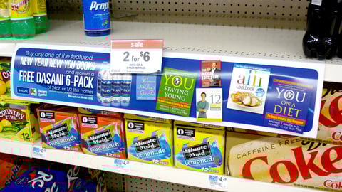 Kmart Dasani New Year Books Shelf Sign