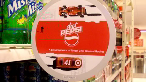 Diet Pepsi Target Racing Shelf Sign