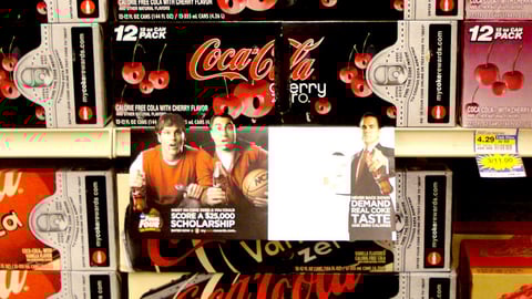 Coca-Cola NCAA Scholarship Shelf Sign