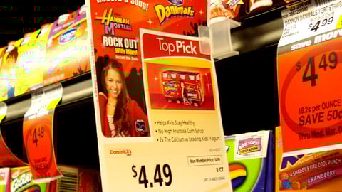 Danimals Hannah Montana Shelf Tag