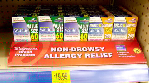 Walgreens Claritin Comparison Shelf Tray 