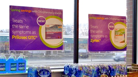 CVS Prilosec, Zyrtec Comparison Posters