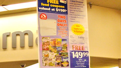 Jewel-Osco Freezer Rebate Ceiling Banner