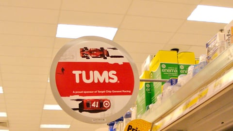 Target Racing Tums Shelf Sign