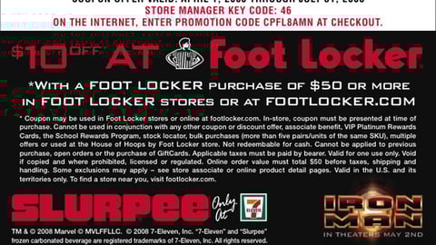 7-Eleven Slurpee, Foot Locker Coupon