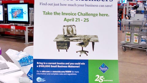 Sam's Club Invoice Challenge Sign