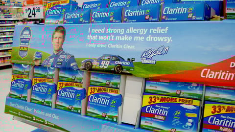 Claritin NASCAR Game PDQ Tray