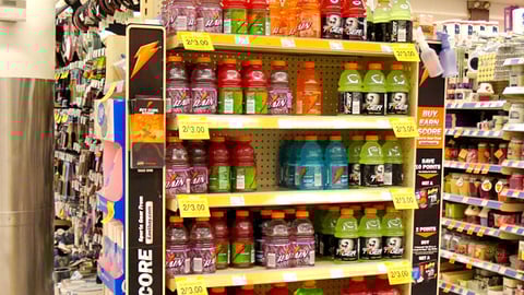 Walgreens Gatorade 'Buy Earn Score' Endcap