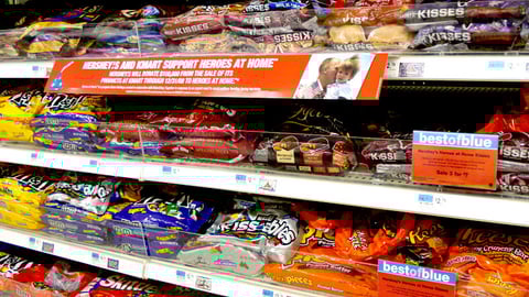 Hershey Kmart 'Heroes' Shelf Signs