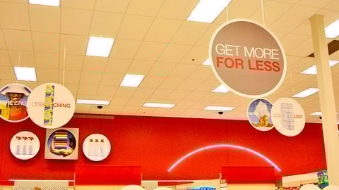 Target Extra Savings Ceiling Signs