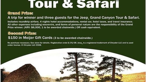 Meijer Jeep Grand Canyon Sweeps Feature