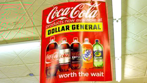 Dollar General Coca-Cola Ceiling Sign