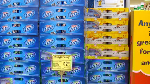Miller Lite Summer Sweeps Case Stack