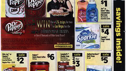 Dollar General Dr Pepper Sweeps FSI Cover