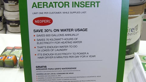 Home Depot Neoperl 'Faucet Insert' Counter Sign