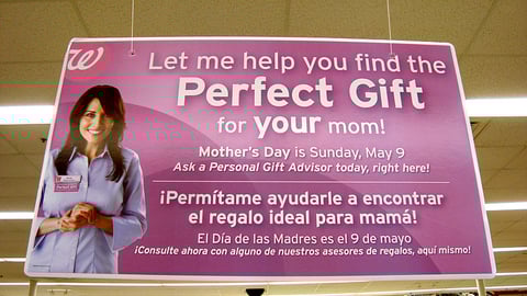 Walgreens 'Personal Gift Advisor' Ceiling Sign