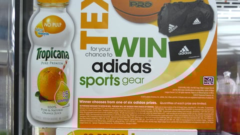 Tropicana Adidas 'Text To Win' Cling