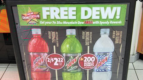 Mountain Dew Speedway 'Free Dew' Cooler Sign