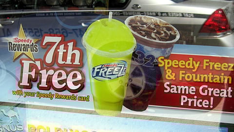 Speedway '7th Free' Window Cling