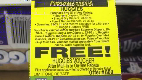 Rite Aid Huggies Shelf Tag