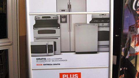 Home Depot GE 'Free Upgrade' Sign