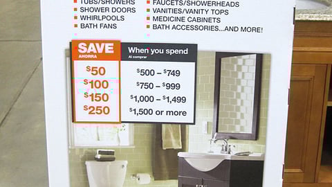 Home Depot 'In-Stock Bath Event' Standee