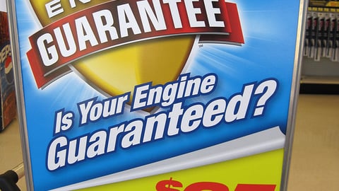 Valvoline 'Engine Guarantee' Advance Auto Parts Stanchion Sign