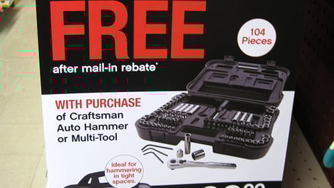 Craftsman Ace Rebate Shelf Sign