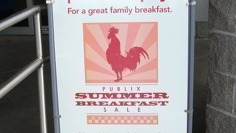 Publix 'Summer Breakfast Sale' Sign