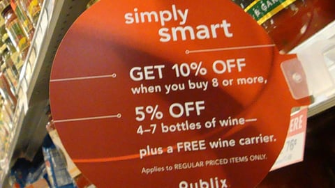 Publix 'Simply Smart' Bulk Wine Shelf Talker