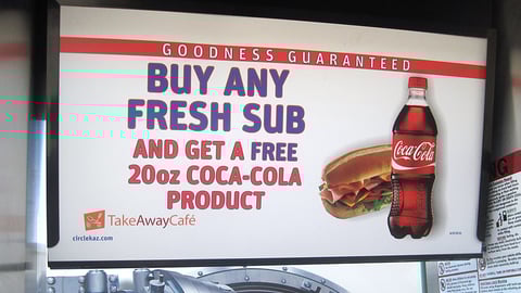 Circle K 'Fresh Sub'/Coca-Cola Incentive Pump Sign