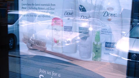 Walgreens Dove 'SaturDate' Window Poster
