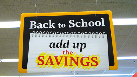 Walgreens Back-To-School Ceiling Sign