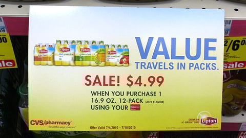 Lipton CVS 'Value Packs' Shelf Sign