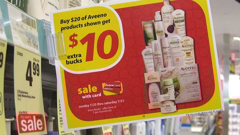 CVS Aveeno Extra Bucks Shelf Talker