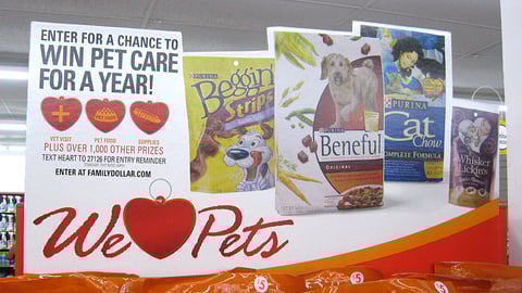 Purina Family Dollar 'We Heart Pets' Endcap Header