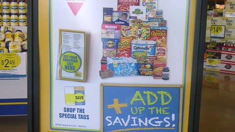 QFC 'Add Up the Savings' Stanchion Sign