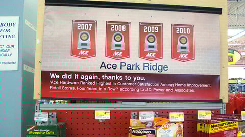 Ace Hardware 'Customer Satisfaction' Endcap Header
