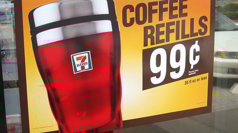 7-Eleven 'Coffee Refills' Window Poster