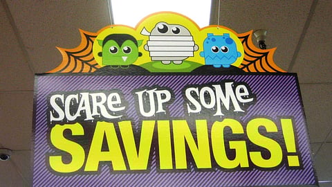 CVS 'Scare Up Some Savings' Ceiling Sign