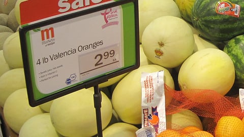 Meijer 'Pink Ribbon Produce' Pole Sign