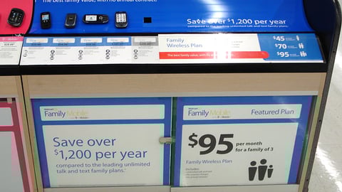 Walmart T-Mobile 'Family Mobile' Display