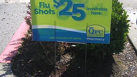 QFC 'Flu Shots' Outdoor Sign