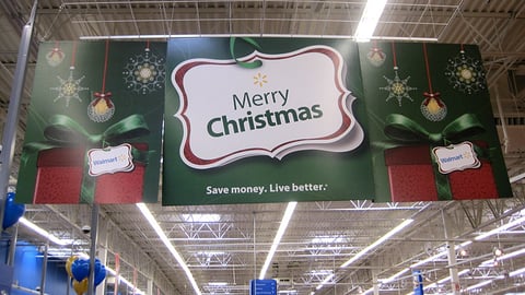Walmart 'Merry Christmas' Ceiling Banner