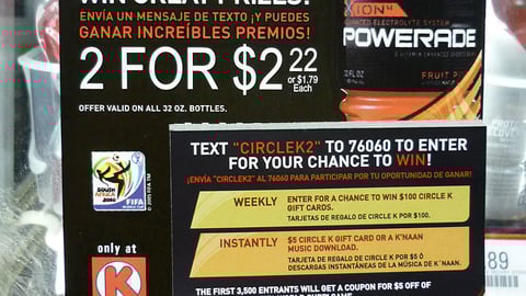 Powerade Circle K World Cup Cooler Sign