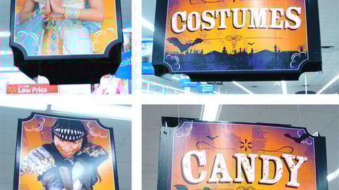 Walmart Halloween Ceiling Signs