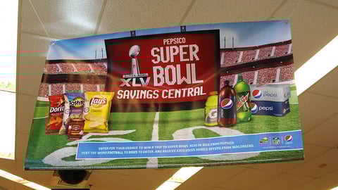 PepsiCo Walgreens Super Bowl Ceiling Sign