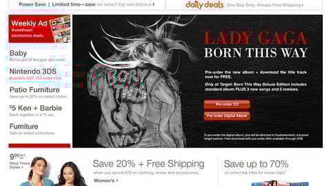 Target Gaga Leaderboard Ad