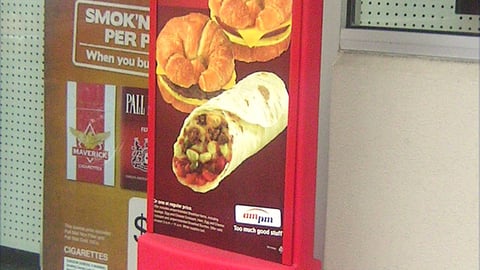 Ampm 'Two for $3' Outdoor Stanchion Sign