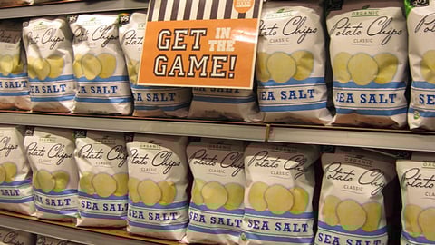 Whole Foods 'Get in the Game' Shelf Sign